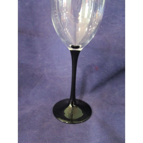 Black Stem Claret Wine Glasses A Pair Cristal DArques Domino Signature France EU - Picture 13 of 16